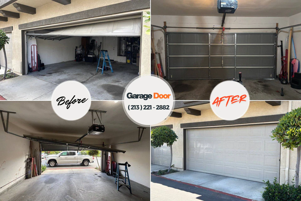 Before and after: garage door repair 78834